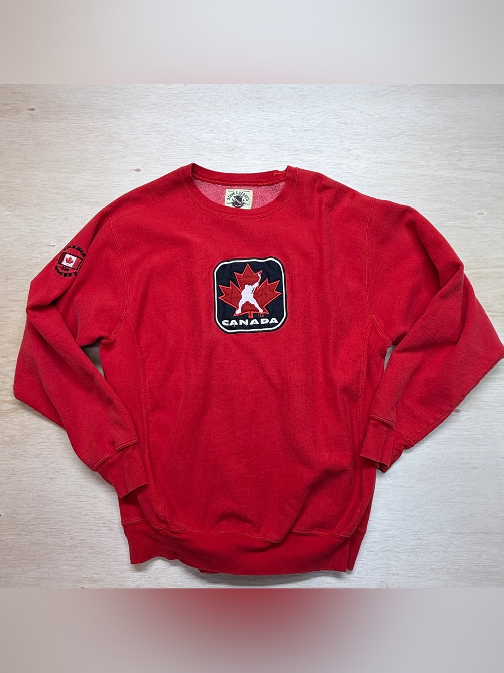 Vintage Steve & Barry's Canadian Hockey Embroidered Crewneck Sweatshirt